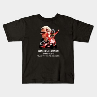 2001 2022 Kimi Raikkonen thank you for the memories signature Kids T-Shirt